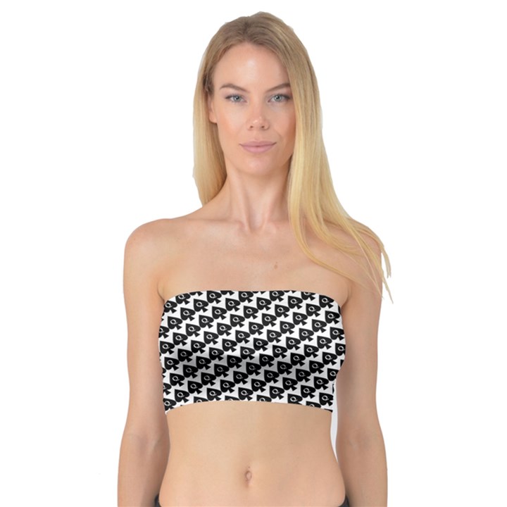 Hotwife Queen of Spades motif on white Bandeau Top