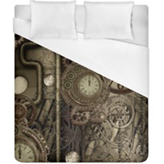 Stemapunk Design With Clocks And Gears Duvet Cover (california King Size) by FantasyWorld7