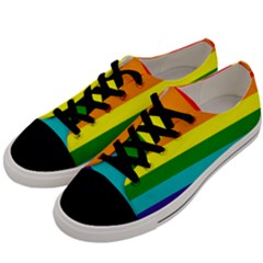 Colorful Stripes Lgbt Rainbow Flag Gay Pride Men s Low Top Canvas Sneakers by yoursparklingshop