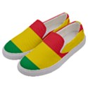 Rasta Colors Red Yellow Green Stripes Pattern Ethiopia Men s Canvas Slip Ons View2