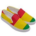 Rasta Colors Red Yellow Green Stripes Pattern Ethiopia Men s Canvas Slip Ons View3