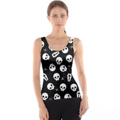 Skull, Spider And Chest  - Halloween Pattern Tank Top by Valentinaart