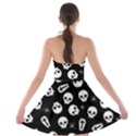 Skull, spider and chest  - Halloween pattern Strapless Bra Top Dress View2