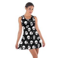 Skull, Spider And Chest  - Halloween Pattern Cotton Racerback Dress by Valentinaart