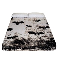 Vintage Halloween Bat Pattern Fitted Sheet (california King Size) by Valentinaart