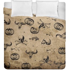 Vintage Halloween Pattern Duvet Cover Double Side (king Size) by Valentinaart