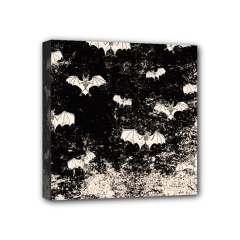 Vintage Halloween Bat pattern Mini Canvas 4  x 4 