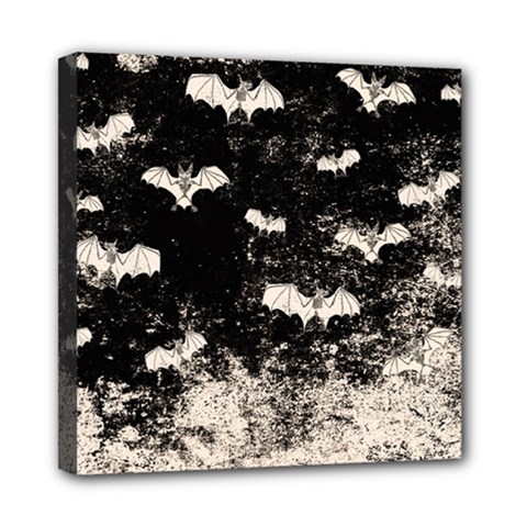 Vintage Halloween Bat pattern Mini Canvas 8  x 8 