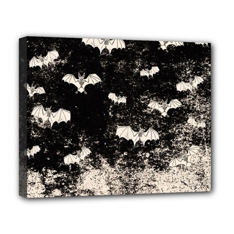 Vintage Halloween Bat Pattern Deluxe Canvas 20  X 16   by Valentinaart