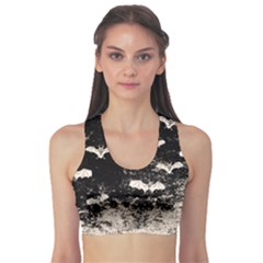 Vintage Halloween Bat pattern Sports Bra