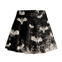 Vintage Halloween Bat pattern Mini Flare Skirt