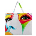 colourful art face Zipper Large Tote Bag View1