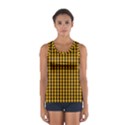 Pale Pumpkin Orange and Black Halloween Gingham Check Sport Tank Top  View1