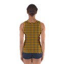 Pale Pumpkin Orange and Black Halloween Gingham Check Sport Tank Top  View2