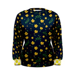Yellow & Blue Bloom Women s Sweatshirt by justbeeinspired2