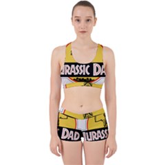 Jurassic Dad Dinosaur Skeleton Funny Birthday Gift Work It Out Sports Bra Set by PodArtist