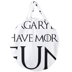  Targaryens Have More Fun - Blondes Have More Fun Black Giant Round Zipper Tote by PodArtist