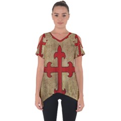 Crusader Cross Cut Out Side Drop Tee by Valentinaart