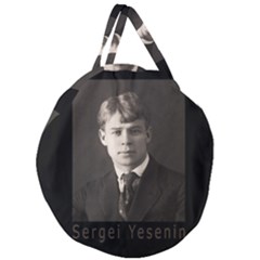 Sergei Yesenin Giant Round Zipper Tote