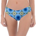 blue nice Daisy flower ang yellow squares Reversible Classic Bikini Bottoms View3