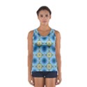 blue nice Daisy flower ang yellow squares Sport Tank Top  View1
