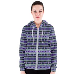 Fancy Tribal Border Pattern 17d Women s Zipper Hoodie