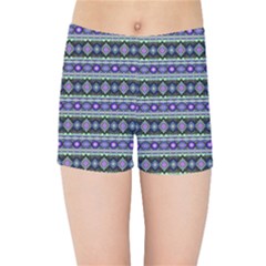 Fancy Tribal Border Pattern 17d Kids Sports Shorts