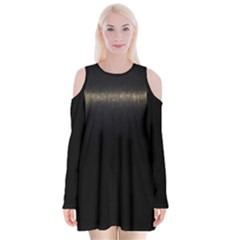  Black Lite!  Velvet Long Sleeve Shoulder Cutout Dress by norastpatrick