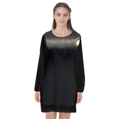  Black Lite!  Long Sleeve Chiffon Shift Dress  by norastpatrick