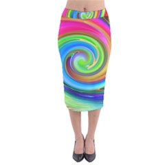 Rainbow Twist Velvet Midi Pencil Skirt by norastpatrick