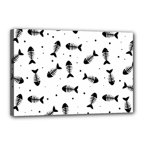 Fish Bones Pattern Canvas 18  X 12 