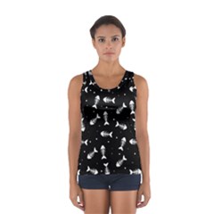 Fish Bones Pattern Sport Tank Top  by Valentinaart