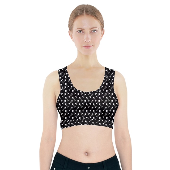 Fish bones pattern Sports Bra With Pocket