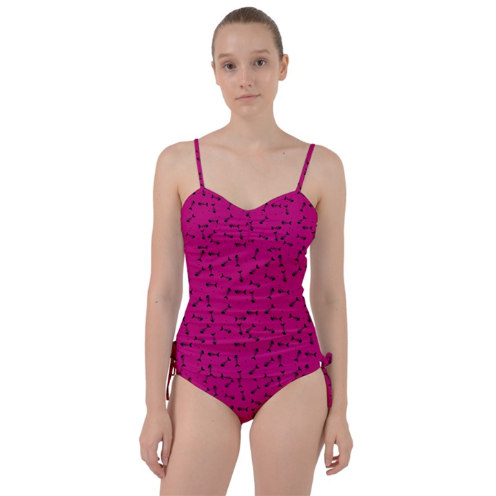 Fish bones pattern Sweetheart Tankini Set