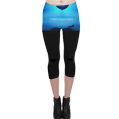 Sliding Blues Capri Leggings  by saprillika