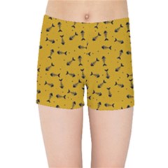 Fish Bones Pattern Kids Sports Shorts by ValentinaDesign