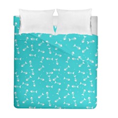 Fish Bones Pattern Duvet Cover Double Side (full/ Double Size) by ValentinaDesign