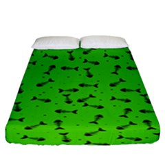 Fish Bones Pattern Fitted Sheet (king Size) by ValentinaDesign