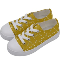 Fish Bones Pattern Kids  Low Top Canvas Sneakers by ValentinaDesign