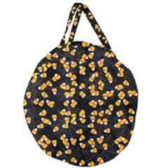 Candy Corn Giant Round Zipper Tote