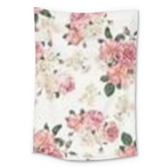 Pink And White Flowers  Large Tapestry