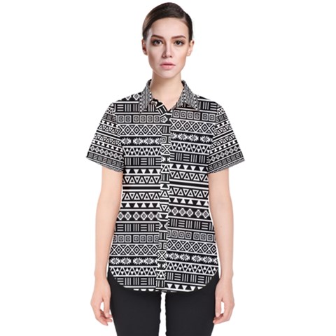 Aztec Influence Pattern Women s Short Sleeve Shirt by ValentinaDesign