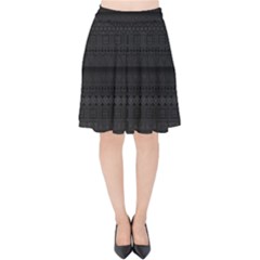 Aztec Influence Pattern Velvet High Waist Skirt by ValentinaDesign