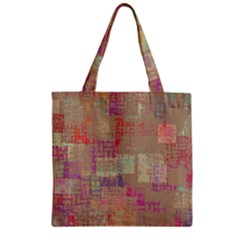 Abstract Art Zipper Grocery Tote Bag by ValentinaDesign