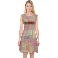 Abstract Art Capsleeve Midi Dress by ValentinaDesign