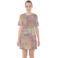 Abstract Art Sixties Short Sleeve Mini Dress by ValentinaDesign
