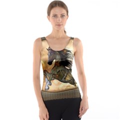 Steampunk, Wonderful Steampunk Horse With Clocks And Gears, Golden Design Tank Top by FantasyWorld7