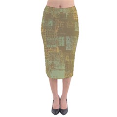 Abstract Art Velvet Midi Pencil Skirt