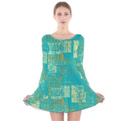 Abstract art Long Sleeve Velvet Skater Dress