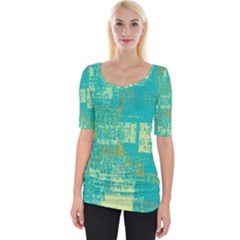 Abstract art Wide Neckline Tee